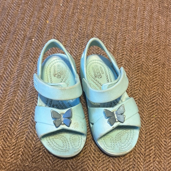CROCS Other - Cute CROCS butterfly Kids Blue Sandals with Bow cute size 9 toddler